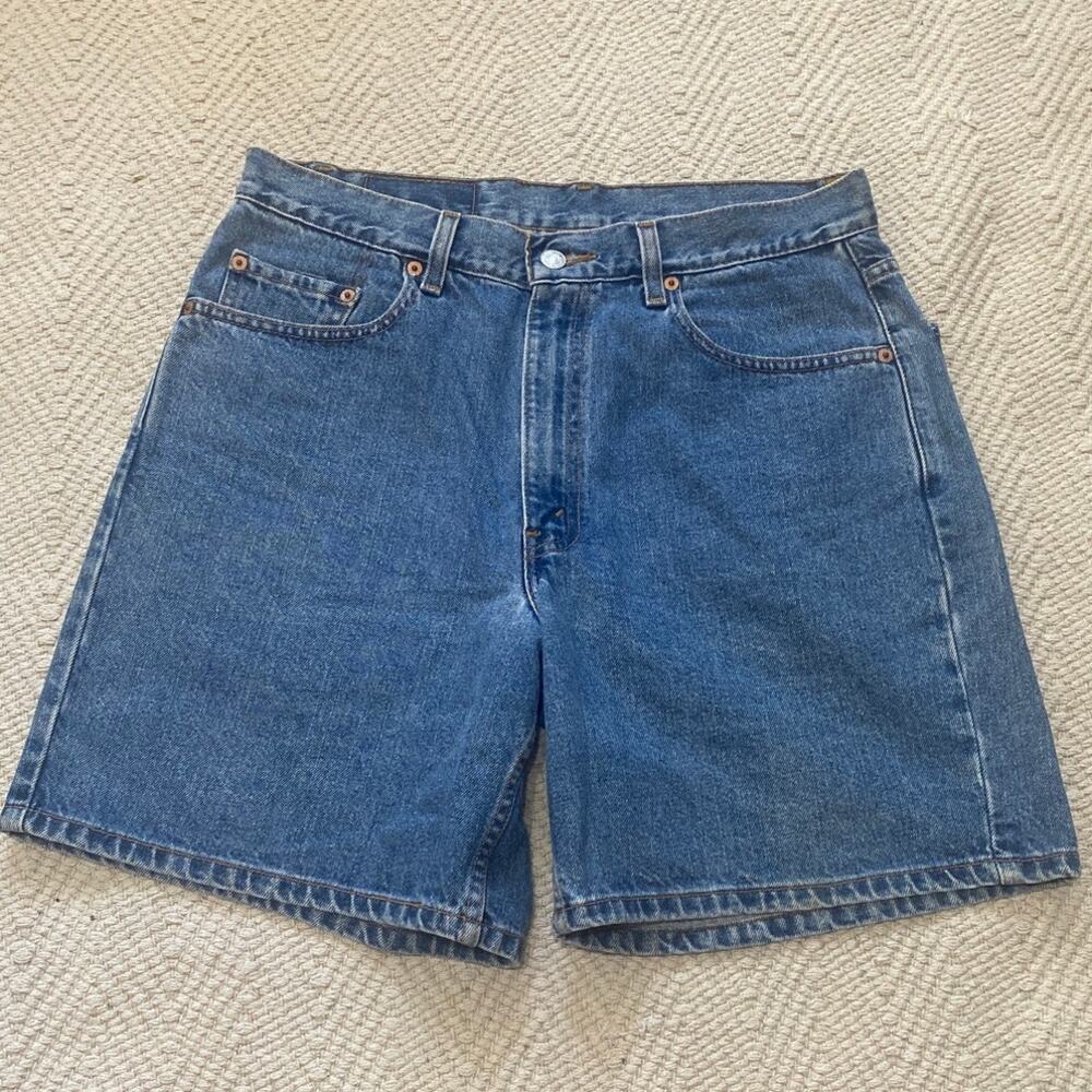 Vtg Levis 550 Shorts Men 34 Medium Wash Blue Denim Jorts Y2K 2001 Relaxed Fit - Picture 2 of 8